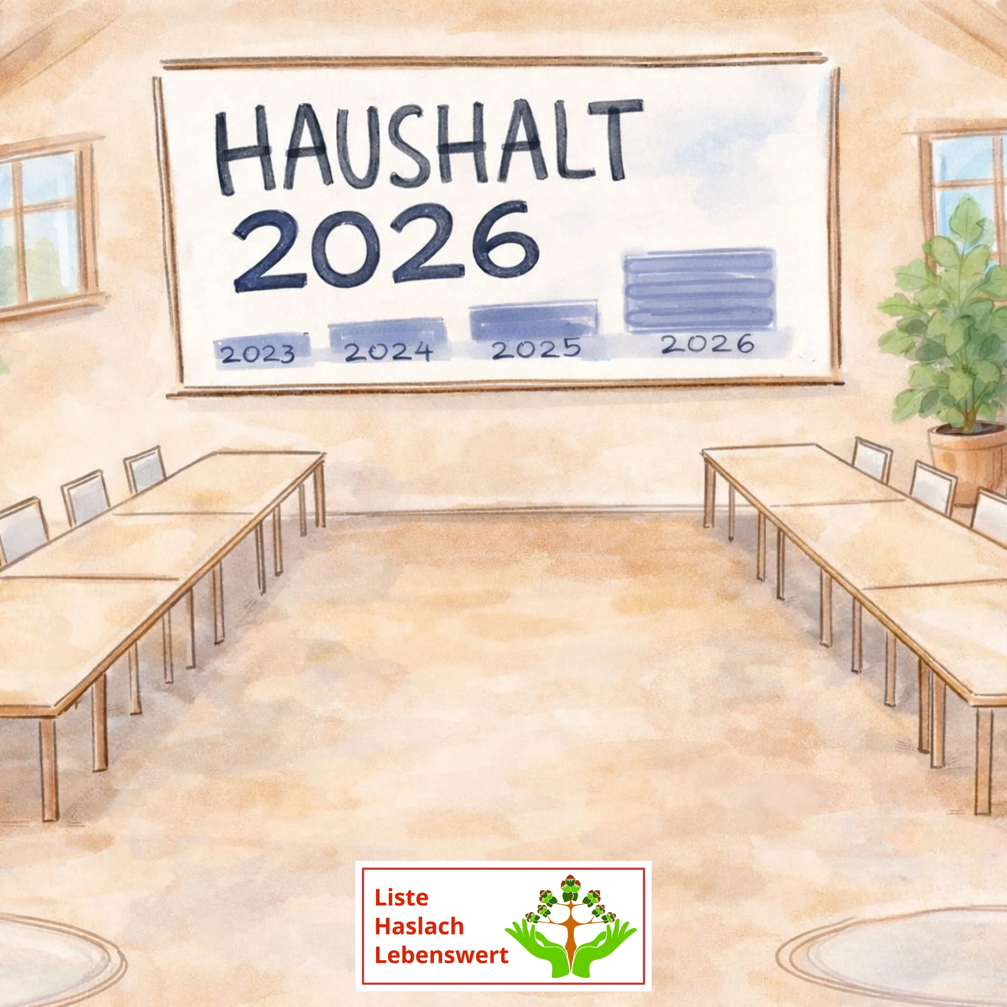 Liste Haslach Lebenswert -LHL; Haushalt 2026 - Unser Blick darauf